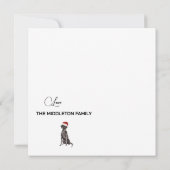 クリスマスラブラドールドッグ白い緑のグリーティメリーング (裏面)