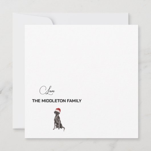 クリスマスラブラドールドッグ白い緑のグリーティメリーング (裏面)