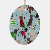 クリスマスラブラドールリトリエバーセラミックオーナメント セラミックオーナメント (右)