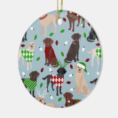 クリスマスラブラドールリトリエバーセラミックオーナメント セラミックオーナメント (左)