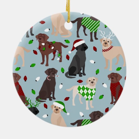 クリスマスラブラドールリトリエバーセラミックオーナメント セラミックオーナメント (裏面)