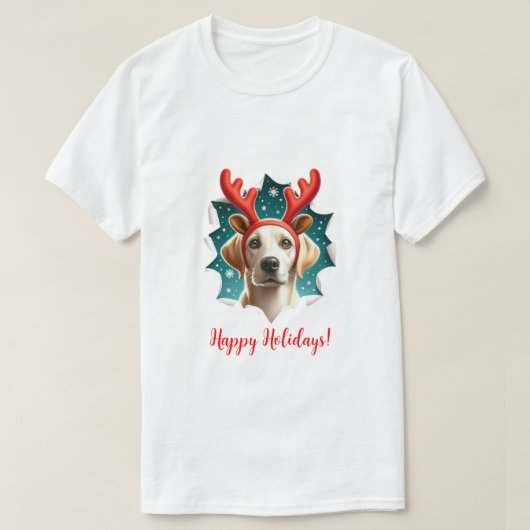 クリスマスラブラドールリトリエバートインデナー Tシャツ (デザイン正面)