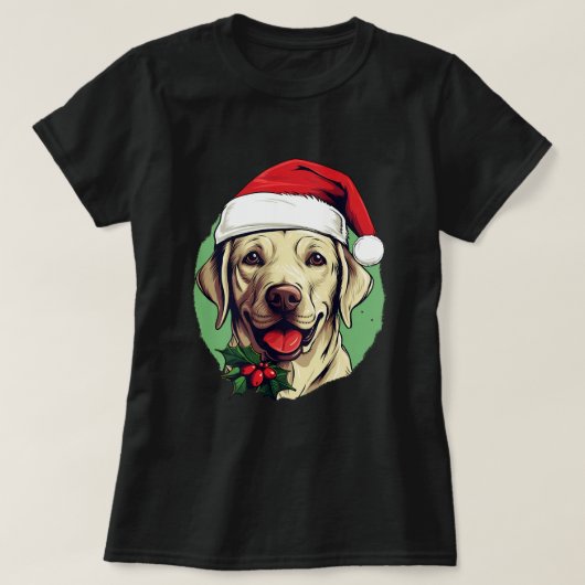 クリスマスラブラドールリトリバー Tシャツ (デザイン正面)