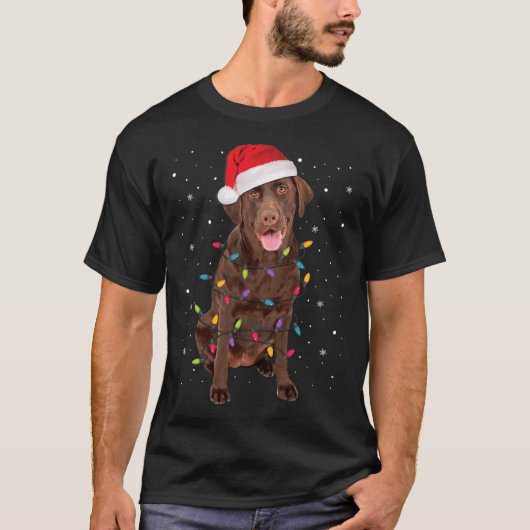 クリスマスラブラドールレトリエバードッグチョコレートラボ値リスト Tシャツ (正面)