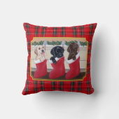 クリスマスラブラドールレトリエバーパピー絵画ズ クッション (裏面)