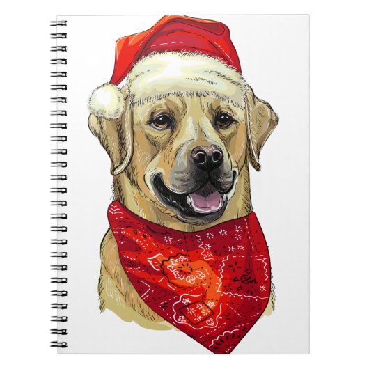 クリスマスラブラドール犬 ノートブック (正面)