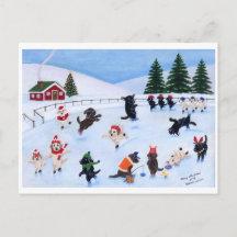 クリスマスラブラドール絵画おもしろい