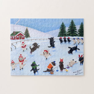 クリスマスラブラドール絵画おもしろい ジグソーパズル