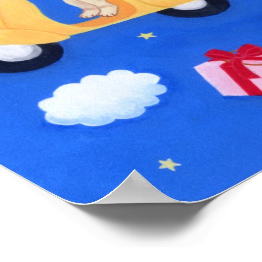 クリスマスラブラドール絵画配信 ポスター (角)