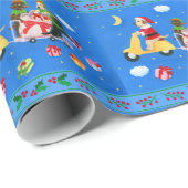 クリスマスラブラドール絵画配信 ラッピングペーパー (ロールコーナー)