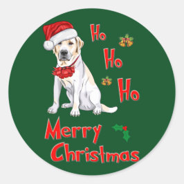 クリスマスラブラドール ラウンドシール