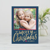 クリスマスラブ編集可能カラーホリデーフォトカード シーズンカード (スタンド正面)