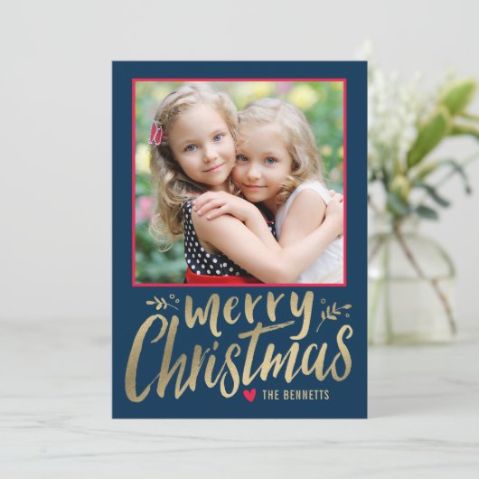 クリスマスラブ編集可能カラーホリデーフォトカード シーズンカード (スタンド正面)