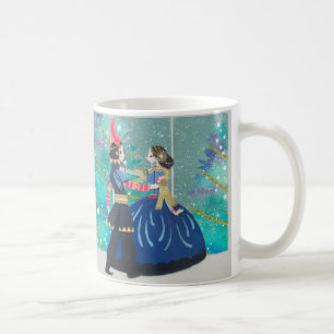 クリスマスラブ踊りカップルキラキラ コーヒーマグカップ