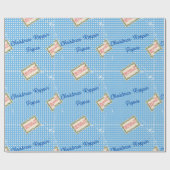 クリスマスラプピンブルー ラッピングペーパー (フラット)