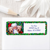 クリスマスラベルにサンタのアイレデールテリア ラベル (インサイチュ)