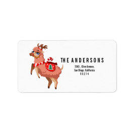 クリスマスラベルにラマ ラベル