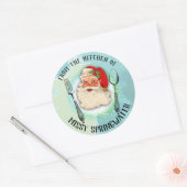 クリスマスラベルのキッチンからサンタの器具 ラウンドシール (封筒)