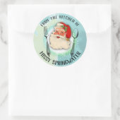 クリスマスラベルのキッチンからサンタの器具 ラウンドシール (バッグ)