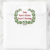 クリスマスラベルシーズンの挨拶ベーキング,食べ物 ラウンドシール (バッグ)