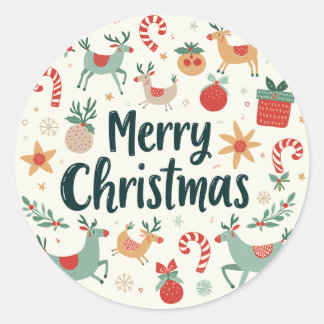 クリスマスラベルシール ラウンドシール