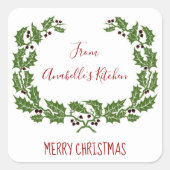 クリスマスラベル メリークリスマス お菓子作り スクエアシール (正面)