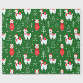 クリスマスラマの包装紙 ラッピングペーパー (フラット)