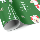 クリスマスラマの包装紙 ラッピングペーパー (ロールコーナー)