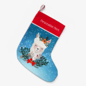 クリスマスラマカスタム スモールクリスマスストッキング (正面 (吊り時))