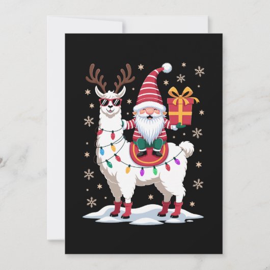 クリスマスラマグノームサンタイルミネーショントナカイXmas 招待状 (正面)