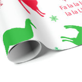 クリスマスラマスと雪片レッドとグリーン ラッピングペーパー (ロールコーナー)