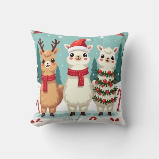 クリスマスラマスパレード クッション (正面)