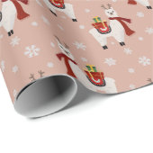 クリスマスラマスラッピング紙 ラッピングペーパー (ロールコーナー)