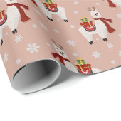 クリスマスラマスラッピング紙 ラッピングペーパー (ロールコーナー)