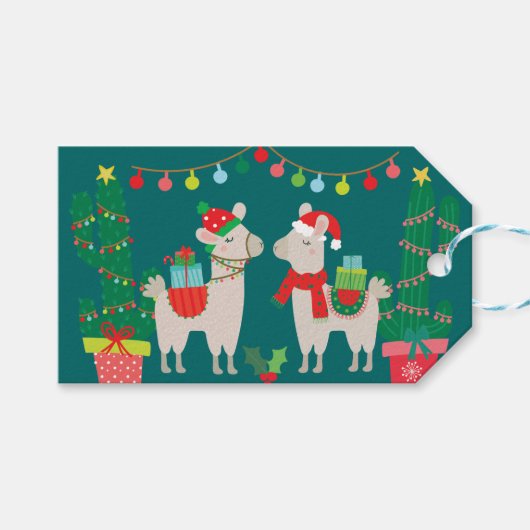クリスマスラマス ギフトタグ (正面(横))