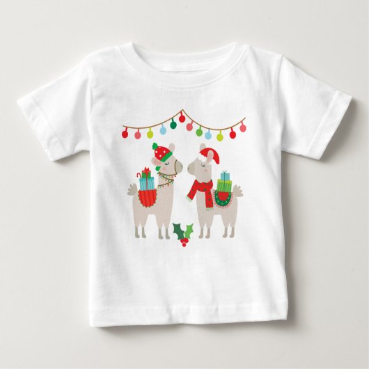 クリスマスラマス ベビーTシャツ (正面)