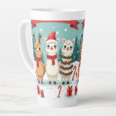 クリスマスラマパレード カフェラテマグ (左アングル)