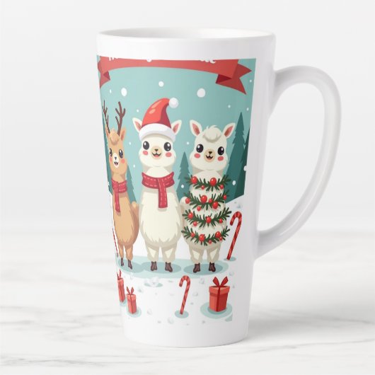 クリスマスラマパレード カフェラテマグ (右)