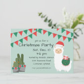 クリスマスラマパーティの招待状 招待状 (スタンド正面)