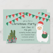 クリスマスラマパーティの招待状 招待状 (正面/裏面)