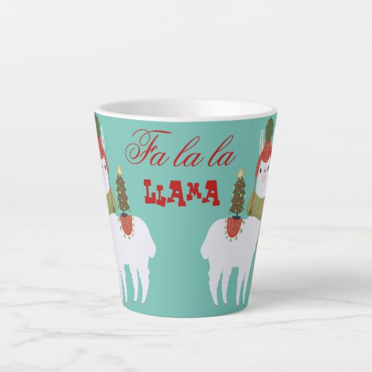 クリスマスラマファララ カフェラテマグ (正面)