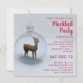 クリスマスラマモックテールパーティーホリデー 招待状 (正面)