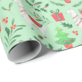 クリスマスラマラッピング紙 ラッピングペーパー (ロールコーナー)