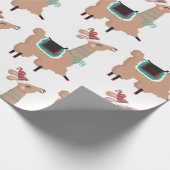 クリスマスラマ包装紙 ラッピングペーパー (角)