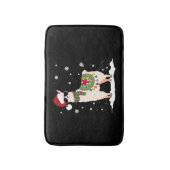 クリスマスラマ – アルパカクリスマス バスマット (正面縦)