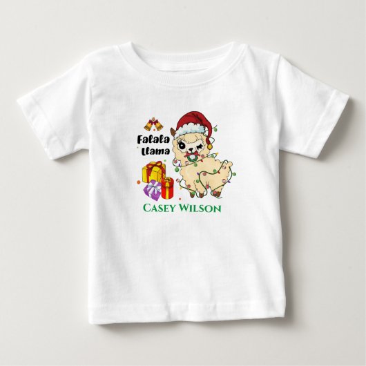 クリスマスラマ ベビーTシャツ (正面)