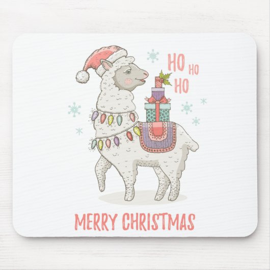クリスマスラマ マウスパッド (正面)