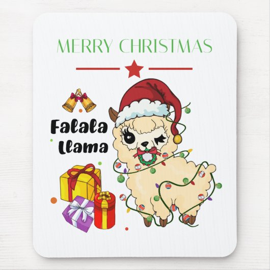クリスマスラマ マウスパッド (正面)