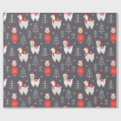 クリスマスラマ ラッピングペーパー (フラット)