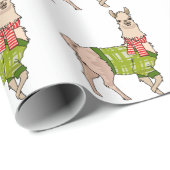 クリスマスラマ ラッピングペーパー (ロールコーナー)